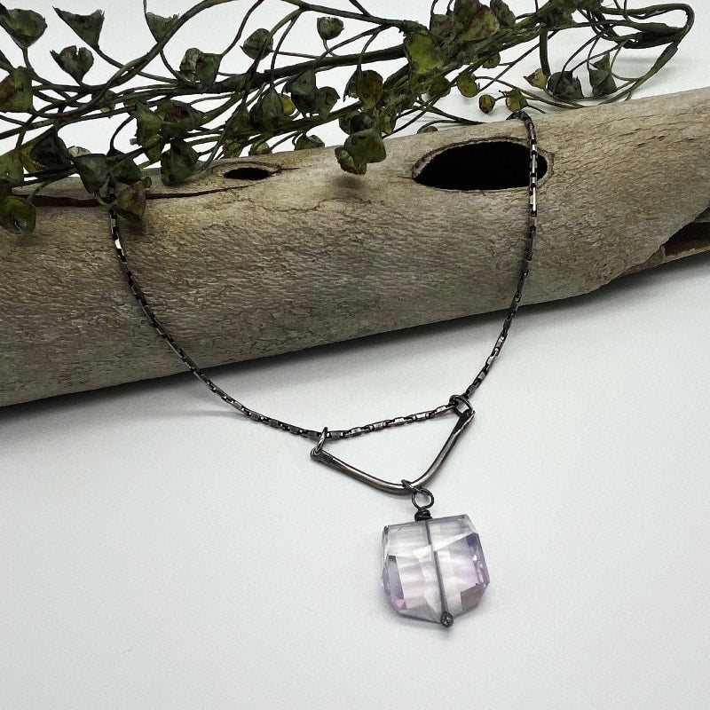 Pale Amethyst Rough Cut Pendant